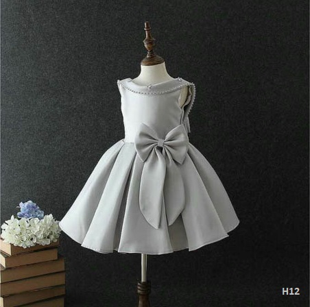 gaun pesta pink bunga anak